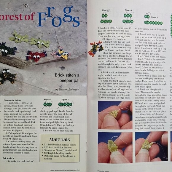Bead And Button Magazine April 1998 Brick Stitch Sculpturs To Weave - Picture 9 of 16